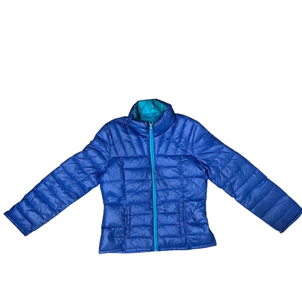 Bernardo Goose Down Puffer Jacket Women's Medium Blue Teal Lightweight Warm